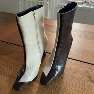 Charles and Keith two tone boots